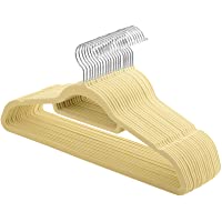 SONGMICS Perchas de Terciopelo- Paquete de 20- Antideslizantes- 0.6 cm Espesor- Espacio Mínimo- Ganchos Giratorios de…